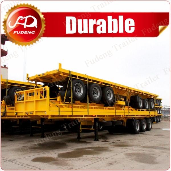 3 Axles 40ft Flatbed Semi Trailer With Front Board
