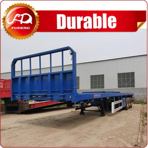 Tri Axles 1.2m Front Board Flat Bed Container Trailer