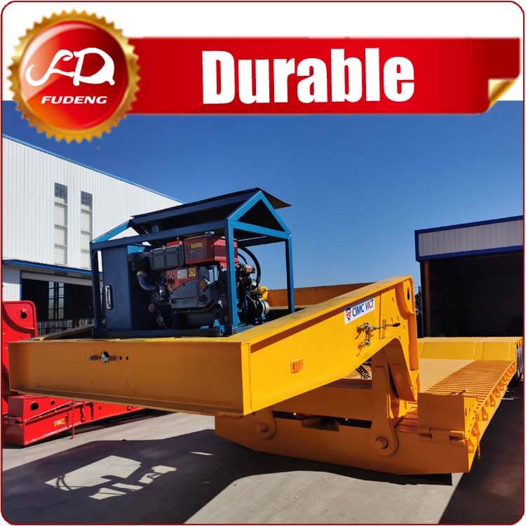 Front Loading 100 Ton Detachable Gooseneck Lowboy Trailer